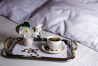 Morning coffee bed